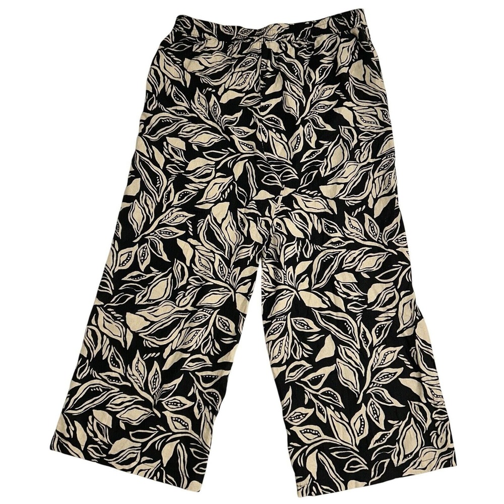 JULES & LEOPOLD Women's XL Black Tan Pull-On Stretch Wide Leg Cropped‎ Pants NEW - Picture 4 of 8